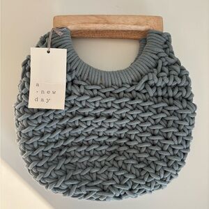 A New Day Blue Knit Tote (NWT)